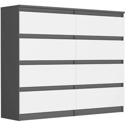 Obrázek produktu pro Komoda 120 cm 8 zásuvek skříňka FRAMIRE R-120-S8 antracit mix