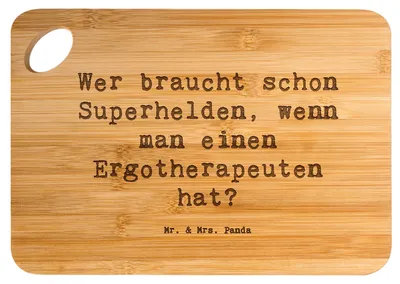 Produktbild von Mr. & Mrs. Panda Frühstücksbrett Spruch Ergotherapeut Held - Transparent - Geschenk, Ergotherapeutin, schneidbrett, Brett, Dankbarkeit, Berufsalltag, Selbstständigkeit