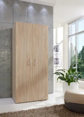 Produktbild von Mehrzweckschrank "Multiraumkonzept" in EICHE SAEGERAU-NACHBILDUNG mit 2 Türen und 5 Einlegeböden. Abmessungen (BxH) 70x185 cm