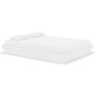Image de vidaXL Lit en bois massif blanc 140x190 cm