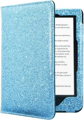 Image de Hoesjes Boetiek - Premium Case Housse pour le Kobo Clara HD Ebook - Housse à rabat Ereader Housse de protection Cover Sleepcover Sparkle, Bleu