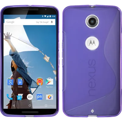 Produktbild von PhoneNatic Case kompatibel mit Google Nexus 6 - lila Silikon Hülle S-Style Cover
