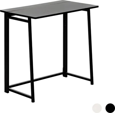 Produktbild von Faltbarer Tisch, Klapptisch für Computer und Laptop, platzsparend aus Holz. Schwarzer Rahmen / schwarze Oberfläche