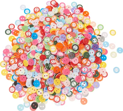 Produktbild von VBS XXL Kunststoffknöpfe "Farbmix", 1.000 Stück, Ø 1,1 cm