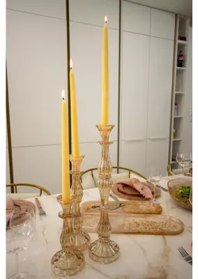 Produktbild von Großer bernsteinfarbener Kerzenständer, H 41 cm
