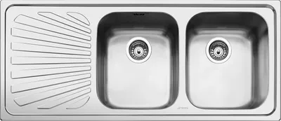 Produktbild von Smeg SP116S Edelstahl-Einbauspüle mit zwei Becken, Hauptbecken 340x400 mm