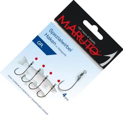 Produktbild von Maruto Spezialwirbel Haken + Perle - 4 Spoonhaken, Größe:4