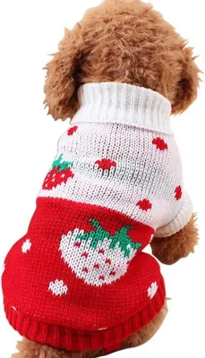 Zdjęcie produktu dla Kurtka dla psa - Legginsy dla psa - Ocieplacz zimowy dla małych psów - Czerwony sweter - Rozmiar XL