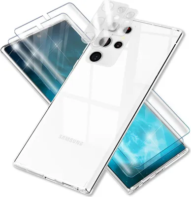 Produktbild von Klare Hülle für Samsung Galaxy S23 Ultra, 2x Display-/ Kameraschutz, Transparent