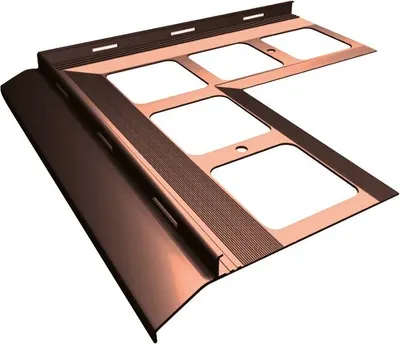 Zdjęcie produktu dla Renoplast Profil okapowy aluminiowy K20, Do posadzki żywicznej na tarasy i balkony, Kąt zewnętrzny 90°, Brąz