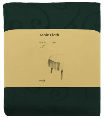 Imagen del producto de vidaXL: Mantel, 5 unidades, redondo, verde oscuro, diámetro 180 cm