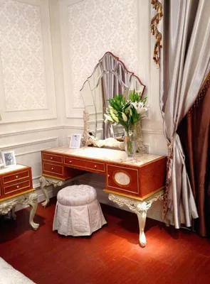 Produktbild von Schminktisch Spiegel Luxus Klasse Konsole Kommode Schlafzimmer Barock Rokoko E66