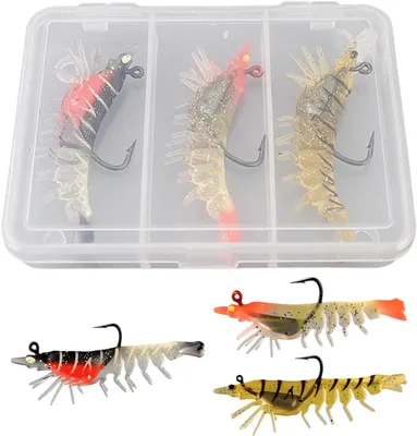 Image de Appâts pour crevettes, en PVC, lot de 5, pour les vacances de pêche