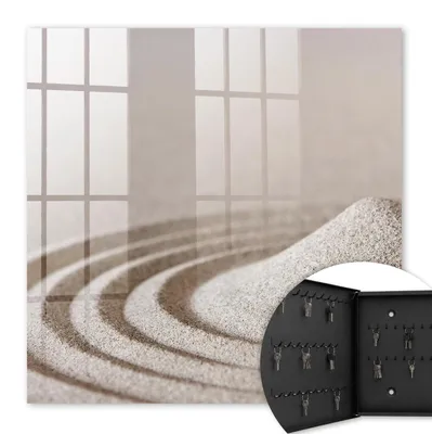 Produktbild von Metall Schlüsselkasten 30 x 30 cm - schwarzer Schlüsselschrank zur Wandmontage - wandhängende Schlüsselbox mit Tür - nach links öffnend - Schlüsselaufbewahrung für Flur - Büro - Arbeitszimmer - Werkstatt - Garage - Zen-Garten