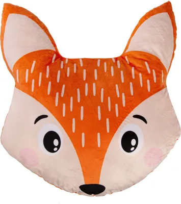 Produktbild von Ferocity Samt Kissen für das Kinderzimmer 50 cm Groß; Deko für Kinder Motiv Orange Fuchs [091]