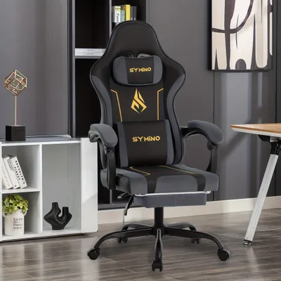 Produktbild von Ergonomischer Gaming-Stuhl - Bürostuhl - Schwarzer Gaming-Stuhl - Massagesessel - PC-Stuhl - Verstellbare Sitzhöhe