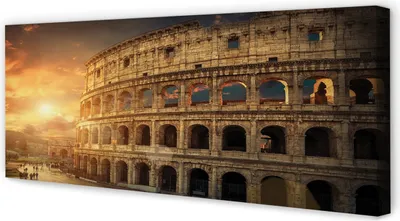 Imagen del producto de Cuadro decorativo para pared, 125x50 cm, arte romano, Coliseo, atardecer