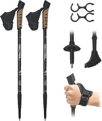 Produktbild von Wanderstöcke 66 - 135 cm, 2 Stück, verstellbar, mit Gummipuffer, für Outdoor