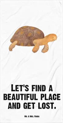 Produktbild von Mr. & Mrs. Panda Strandtuch Schildkröte Marschieren - Weiß - Geschenk, Inspiration, Meer, Lieblingsmensch, Handtuch, Motivation, Abenteuer, Badehandtuch, Strandlaken