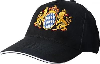 Produktbild von Baseballcap mit Einstickung - Bayernwappen mit goldenen Löwen - 68666 schwarz