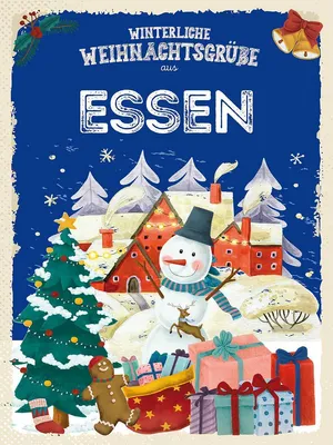 Produktbild von vianmo Holzschild 40x30 cm Weihnachtsgrüße aus ESSEN