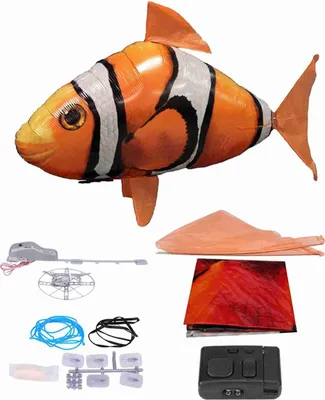 Obrázek produktu pro Dálkově ovládaný létající žralok v nafukovacím RC nafukovacím balónku - dárek pro děti (Orange Clownfish)