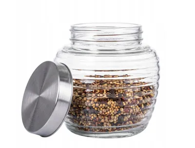 Produktbild von Vorratsglas 1300ml mit Metalldeckel Glasdose für Lebensmittel Nudeln Mehl Reis Vorratsbehälter Transparent