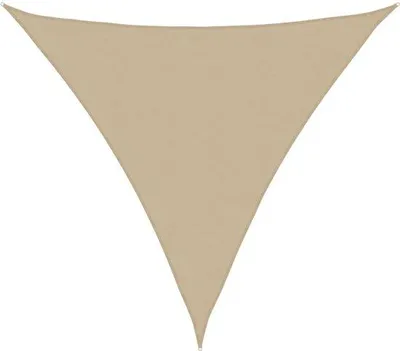 Image de Toile d'ombrage triangulaire - 3 x 3 x 3 m - Beige - Toile Oxford imperméable - Résistante aux UV - Parasol avec cordes