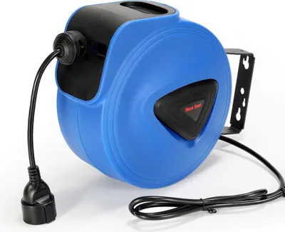 Immagine prodotto di Izrielar Avvolgicavo automatico da 20 m Avvolgicavo da officina Supporto a parete con 3 prese