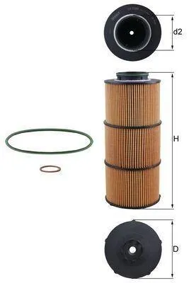 Produktbild von Ölfilter MAHLE OX 1389D Filtereinsatz passend für MERCEDES-BENZ ACTROS MP4 / MP5 ANTOS AROCS