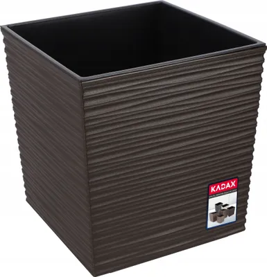 Image de KADAX Pot de fleurs "Tres", Pot de fleurs en plastique, Pot 25 cm, Pot moka