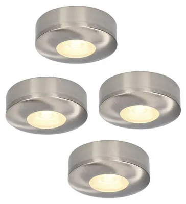 Produktbild von hoftronic LED Aufbaustrahler 3W 2700K IP44 rund Edelstahl Set 4 Stück