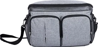 Obrázok produktu pre Detský kočík prebaľovacia taška veľkokapacitná multi vrecká zips mama skladovanie s popruhom sivá