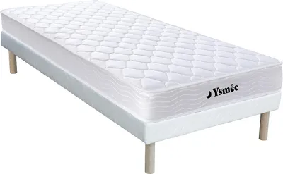 Produktbild von Federkernmatratze-Bettgestell-Set - 90 x 190 cm - Memory Schaum - 1 Zone - Härtegrad 2 - Stärke 15 cm - WOLKENLOS von YSMÉE