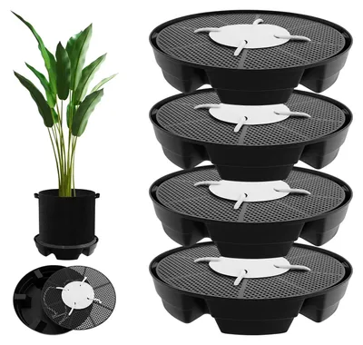 Imagen del producto de Omgoods - Juego de 4 macetas autoirrigables con orificios de drenaje