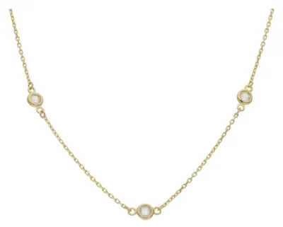 Produktbild von Kette Silber 925 Gold plattiert Zirkonia JL51-05-0001 JuwelmaLux 43 cm
