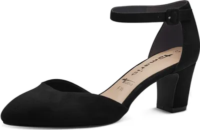 Obrázek produktu pro Tamaris dámské lodičky s kotníkovým páskem a sametovým podpatkem 1-24412-41, velikost:38 EU, barva:černá