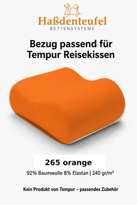 Produktbild von Kissenbezug passend für TEMPUR Reisekissen 25 x 31 x 10/7 cm – Baumwolle Elasthan
