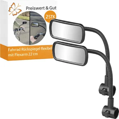 Produktbild von 2 STK Fahrradspiegel auch für e-bike Schelle D27 mm Spiegel Gr 11,5 x 5,5 cm