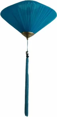 Produktbild von Fine Asianliving Chinesische Lampe Ozeanblau Seide D50xH30cm