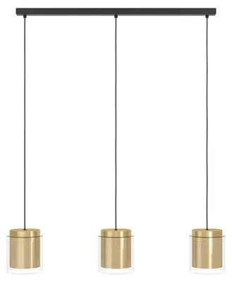 Image de Lagunitas Lustre Contemporain 3 Lumières Acier Noir Et Laiton