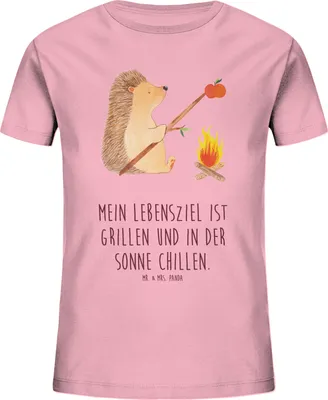 Produktbild von Mr. & Mrs. Panda Kleinkinder T-Shirt Igel Grillen 5-6 Jahre (110/116) - Baumwolle Pink - Geschenk, Bio Kinder, Kindershirt, Motivation, Teenager, Lustige Sprüche, Ziele