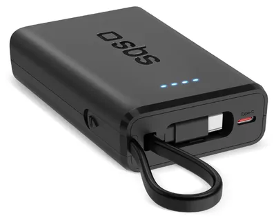 Immagine prodotto di SBS Powerbank Power Delivery 20W da 10000 mAh con cavo USB-C integrato
