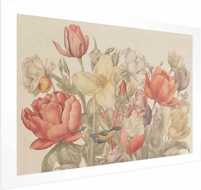 Produktbild von Posterpapier Poster - Flower Bouquet on a Cream Background 30x21 cm Blumen b-H-10034-ao-a