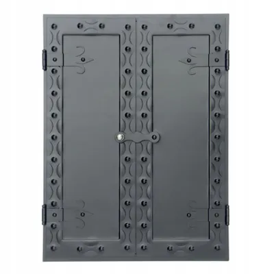 Produktbild von Feuertür Räucherkammertür Brotbackofen Tür Stahl Schwarz Satiniert 60x80 cm