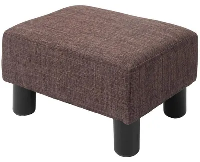 Immagine prodotto di Pouf imbottito con rivestimento effetto lino - Marrone | Colore: Marrone | Dimensioni: 40x30x24 cm