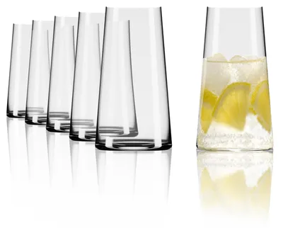Longdrinkgläser Set 6er, 460 ml, Kristallglas, spülmaschinenfest