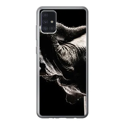 Produktbild von MuchoWow® Handyhülle Schutzhülle Hülle für Samsung Galaxy A52 5G Elefant - Schwarz - Tiere - Porträt Silikon Softcase Handy Hülle - Umschlag