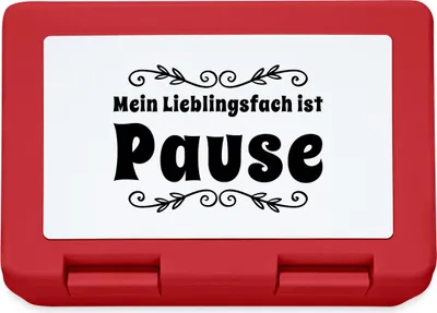 Produktbild von Spreadshirt Mein Lieblingsfach Ist Pause Brotdose Lunchbox, One size, Rot