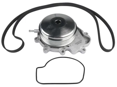 Image de Pompe à eau avec courroie de transmission - Kit de réparation - Numéros OEM : 6512001101/A6512001101 - 0119971992 - 1987946041/1987947834 - Compatible avec les modèles : W204, S204, A207, C207, C218, W447